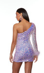 Alyce Paris 4752 Sequins Feathers One Shoulder Short Dress