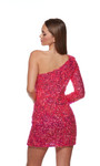 Alyce Paris 4752 Sequins Feathers One Shoulder Short Dress