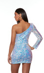 Alyce Paris 4771 Sequins One Shoulder Straight Short Dress