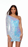 Alyce Paris 4771 Sequins One Shoulder Straight Short Dress