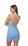 Alyce Paris 4772 Plush Sequins V-neck Straight Short Dress
