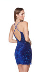 Alyce Paris 4780 Plush Sequins Plunging Neck Short Dress