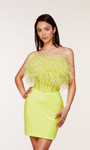 Alyce Paris 4799 Sequins Feathers Strapless Short Dress