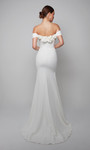 Alyce Paris 7062 Floral Appliques Off Shoulder Wedding Dress