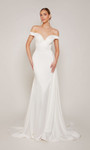 Alyce Paris 7098 Chiffon Satin Off Shoulder Wedding Dress