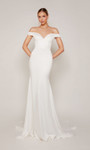Alyce Paris 7098 Chiffon Satin Off Shoulder Wedding Dress