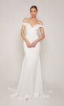 Alyce Paris 7098 Chiffon Satin Off Shoulder Wedding Dress