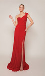 Alyce Paris 27650 Georgette One Shoulder Straight Long Dress