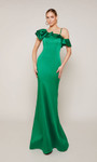 Alyce Paris 27691 Luminous Satin One Shoulder Ruffles Dress