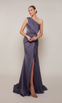 Alyce Paris 27697 Satin One Shoulder Straight Long Dress