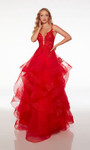 Alyce Paris 61476 Lace Tulle Plunging Neck Sleeveless Dress