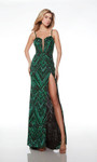 Alyce Paris 61481 Hand Beaded Plunging Neckline Long Dress