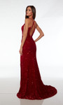 Alyce Paris 61484 Plush Sequins Plunging Neck Long Dress