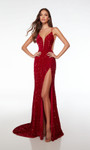 Alyce Paris 61484 Plush Sequins Plunging Neck Long Dress