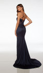 Alyce Paris 61486 Satin Plunging Neck Straight Long Dress