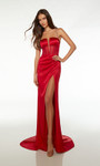 Alyce Paris 61486 Satin Plunging Neck Straight Long Dress