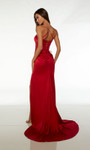 Alyce Paris 61486 Satin Plunging Neck Straight Long Dress
