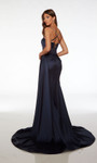 Alyce Paris 61486 Satin Plunging Neck Straight Long Dress