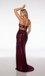 Alyce Paris 61499 Metallic Stretch Plunging Neckline Dress