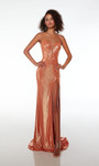 Alyce Paris 61499 Metallic Stretch Plunging Neckline Dress
