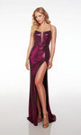 Alyce Paris 61499 Metallic Stretch Plunging Neckline Dress