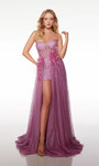 Alyce Paris 61523 Glitter Tulle 3D Flowers Straight Dress