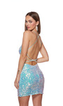 Alyce Paris 4770 Sequins V-neck Straight Slit Short Dress
