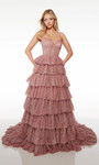 Alyce Paris 61526 Glitter Tulle Sweetheart Neck Ruffle Dress