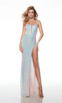 Alyce Paris 61556 Sequins Plunging Neckline Straight Dress