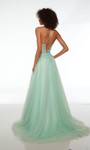Alyce Paris 61561 Lace Glitter Tulle Feathers V-neck Dress