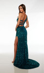 Alyce Paris 61589 Plush Sequins One Shoulder Neck Dress