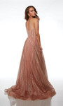 Alyce Paris 61600 Glitter Tulle Plunging Neck A-line Dress