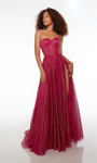 Alyce Paris 61601 Glitter Tulle Strapless A-line Long Dress