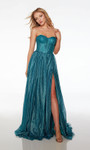 Alyce Paris 61601 Glitter Tulle Strapless A-line Long Dress