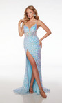 Alyce Paris 61646 Sequins Plunging Neck Straight Long Dress