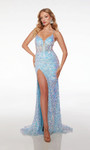 Alyce Paris 61646 Sequins Plunging Neck Straight Long Dress