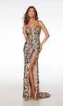 Alyce Paris 61687 Hand Beaded Plunging Neck Straight Dress