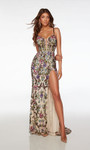 Alyce Paris 61687 Hand Beaded Plunging Neck Straight Dress
