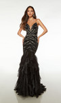 Alyce Paris 61721 Hand Beaded Tulle Plunging Neck Dress