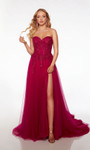 Alyce Paris 61723 Lace Appliques Tulle Strapless Neck Dress