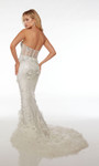 Alyce Paris 61727 Glitter 3D Flowers Feathers Corset Dress