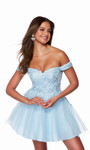 Alyce Paris 3156 Tulle Lace Off Shoulder A-line Short Dress