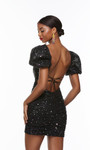 Alyce Paris 4495 Sequins Tulle Plunging Neck Short Dress