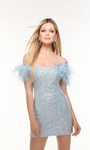 Alyce Paris 4498 Sequins feathers Strapless Short Dress