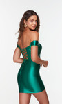 Alyce Paris 4525 Stretch Satin Off The Shoulder Short Dress