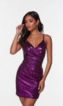 Alyce Paris 4532 Metallic Stretch V-neck Formal Short Dress