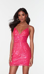 Alyce Paris 4536 Hand Beaded Tulle V-neck Formal Short Dress