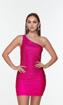 Alyce Paris 4585 Power Jersey One Shoulder Short Dress