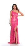 Dave and Johnny 11190 One Shoulder Illusion Cut Out Dress