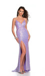 Dave and Johnny 11331 V-neck Sequins Sleeveless Fitted Dress